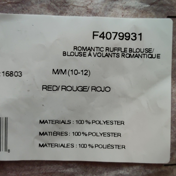 New in Pkg Romantic Ruffle Blouse Sleeveless - Picture 4 of 6